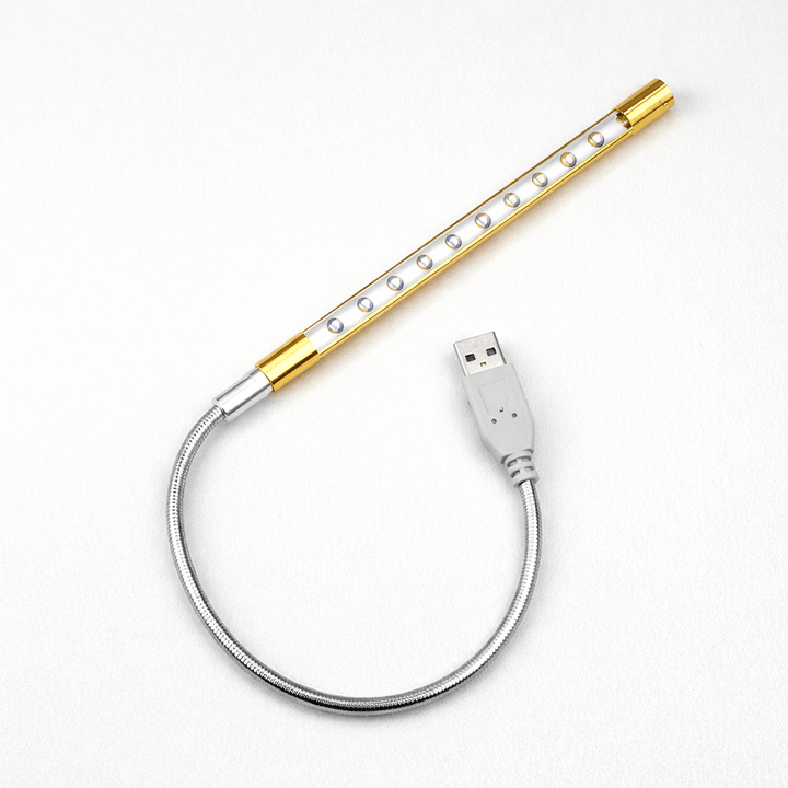 Flexibles, schwarzes LED-Tastaturlicht, einstellbar für optimale Ausrichtung der Beleuchtung.