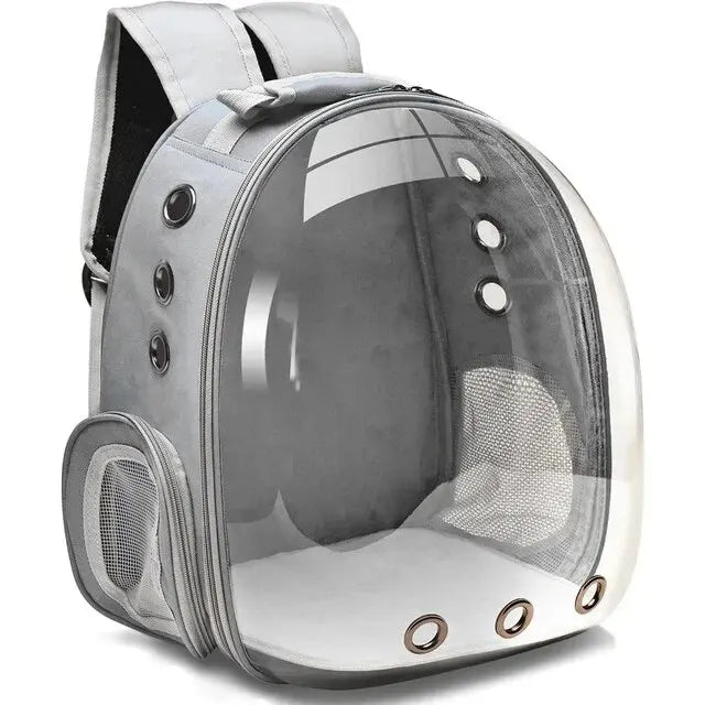 Transparente Tiertransporttasche mit guter Belüftung; sicherer Rucksack für Katze & kleinen Hund beim Reisen & Ausflug.