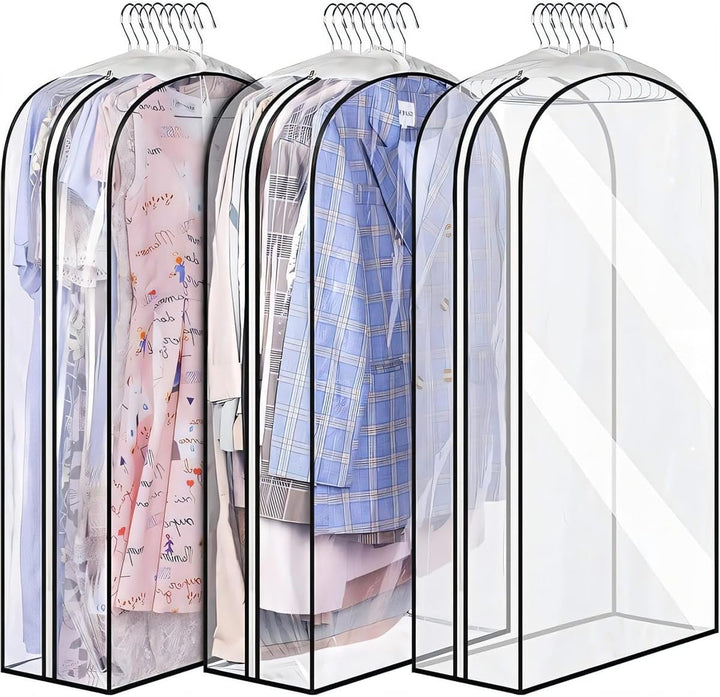 Langlebige Kleiderschutzhüllen transparent (3 Stück) für staubfreie und geordnete Schrankinhalte.