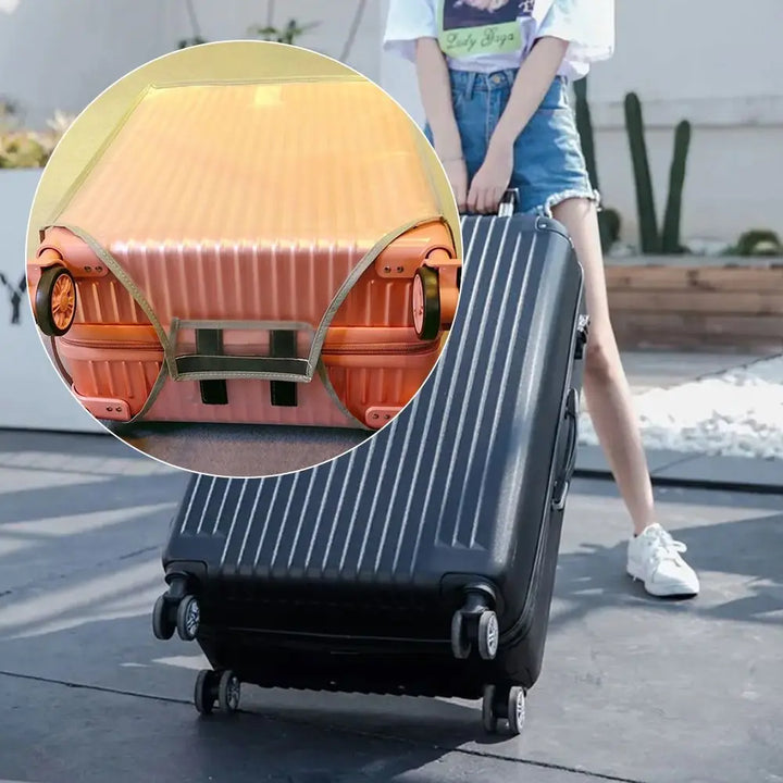 Klare PVC-Kofferschutzhülle für Trolleys, langlebig & reißfest, sichert Ihr Gepäck unterwegs.