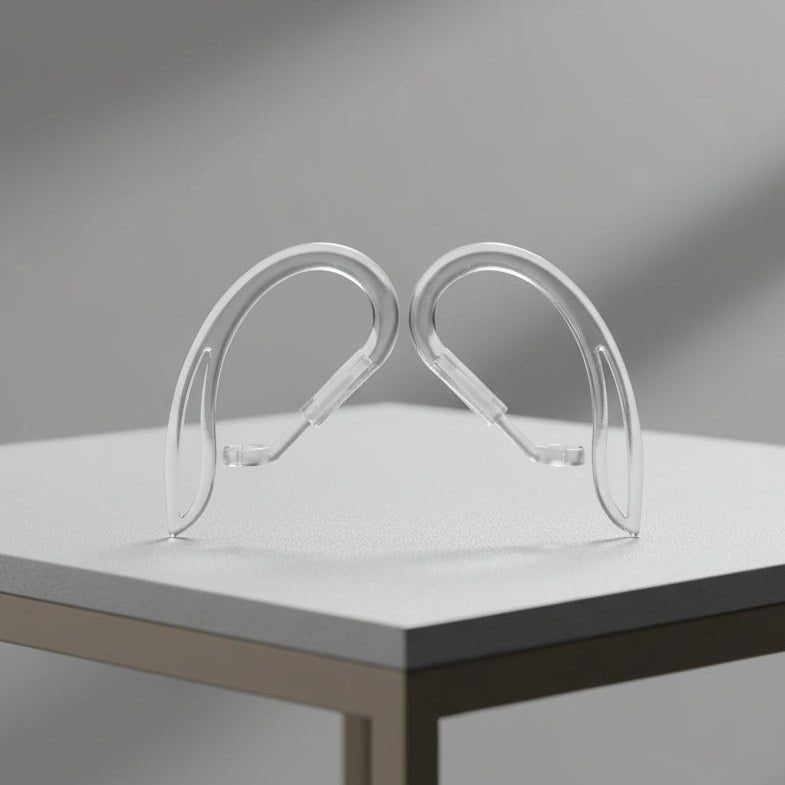 Transparente Silikon Ohrhaken für In-Ear Kopfhörer bieten sicheren Anti-Rutsch-Halt bei Sport & Bewegung.