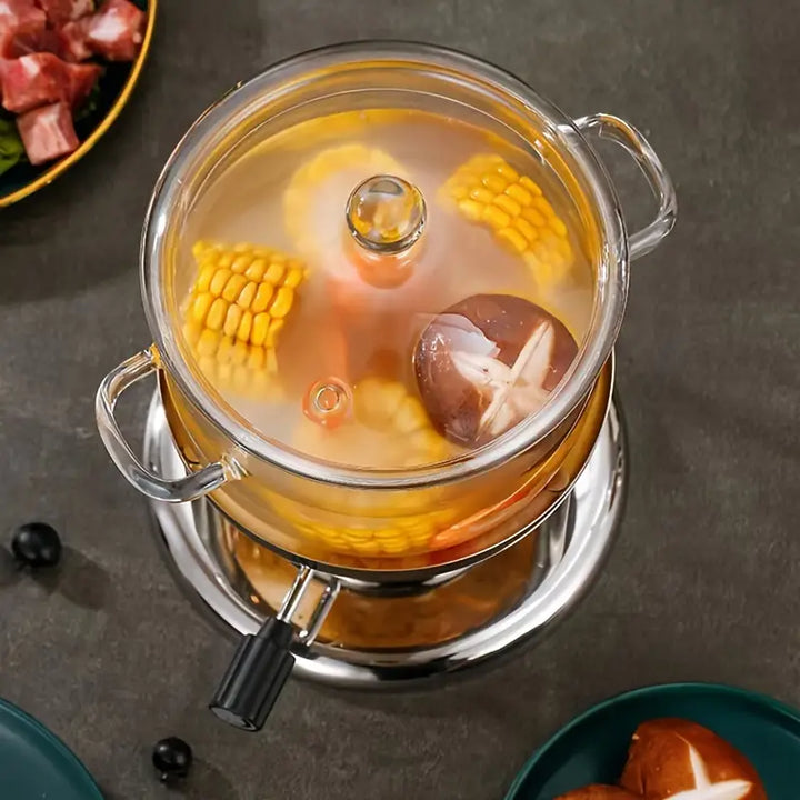 Klarer Suppentopf für die Küche, ClearCook Kochtopf zum Kochen, Servieren von Eintopf und Glühwein.