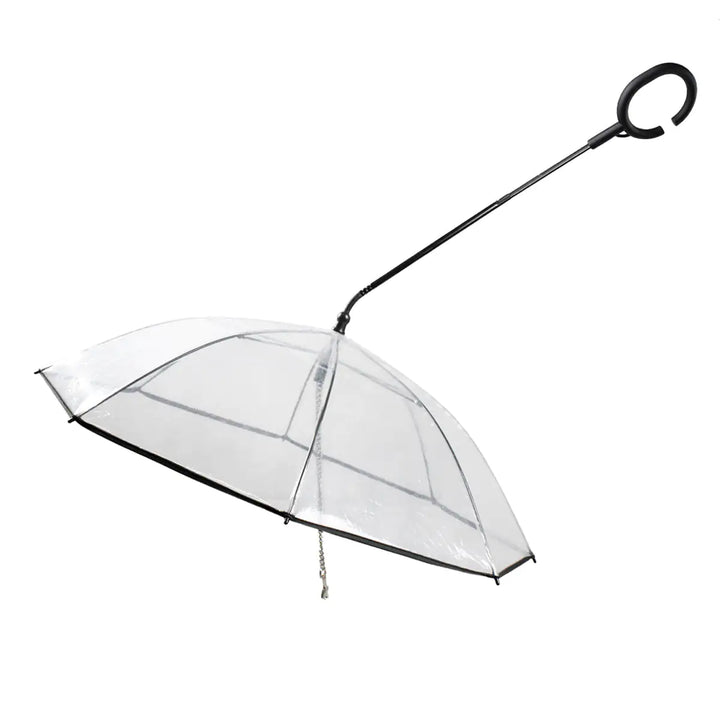 Wetterfester transparenter Hunde-Regenschirm, ideales Hundezubehör für kleine und mittelgroße Hunde.