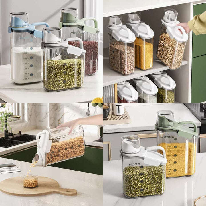 Eleganter Acryl-Behälter für Müsli und Cerealien mit integriertem Ausgießer, sorgt für Ordnung und Frische in der Küche.