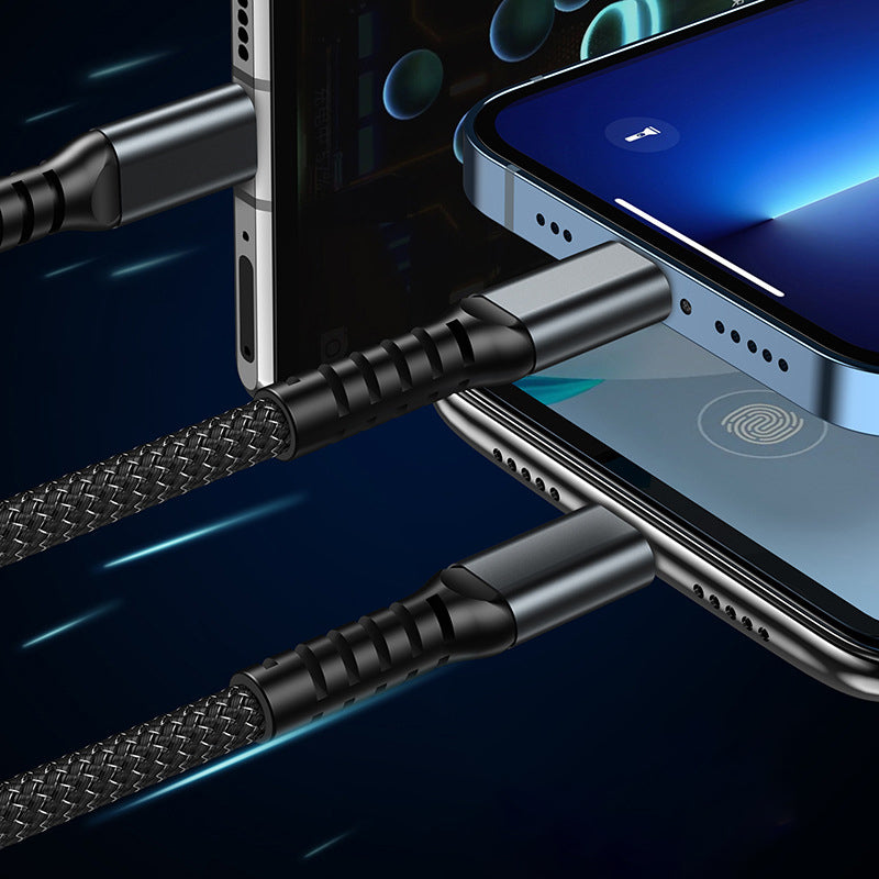 Schnelles 100W transparentes Leuchtkabel. 3-in-1 Typ-C, iPhone & Android Ladekabel.
