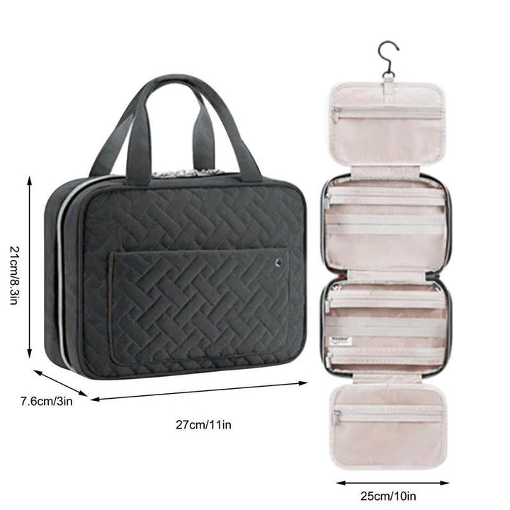 Praktische Travelique Hängtasche, wasserabweisend, ideal für Kosmetik, kompakt für jede Reise.