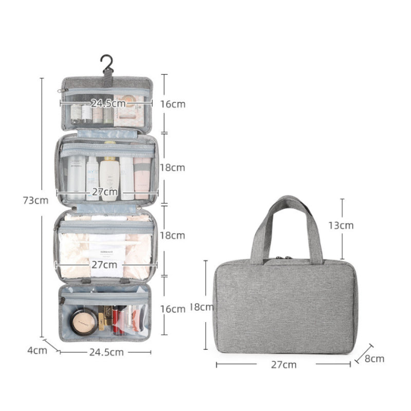 Kompakte Travelique Kosmetiktasche, Oxfordstoff, wasserabweisend, perfektes Reiseaccessoire.