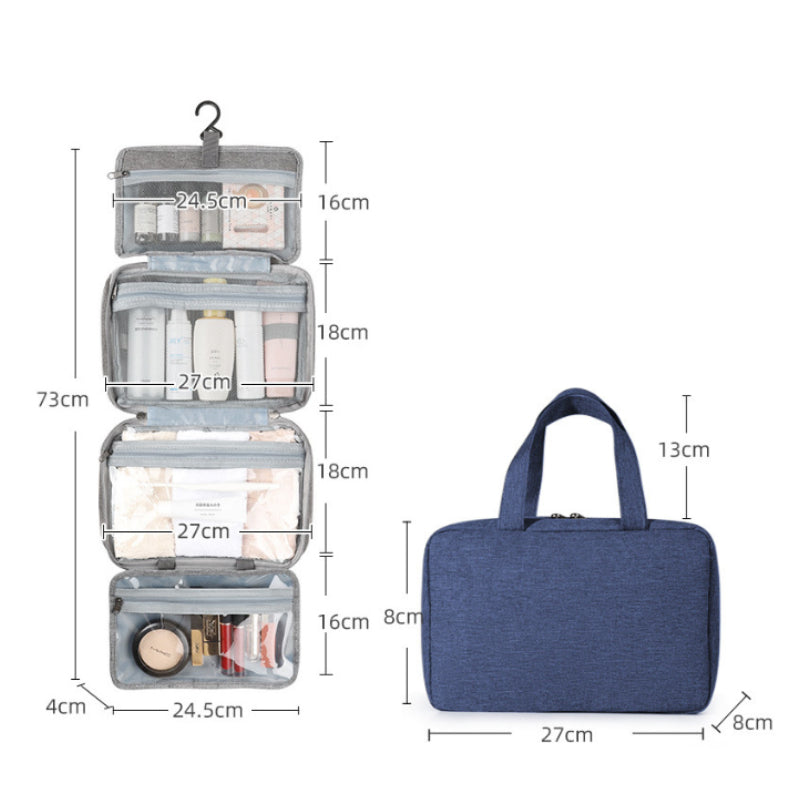 Wasserdichter Travelique Reise-Organizer, kompakt, Oxfordstoff, hält Ihre Kosmetik trocken.