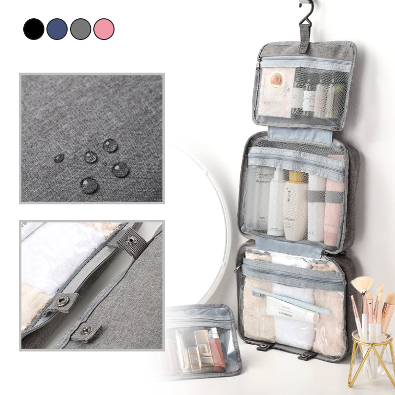 Kompakte Travelique Kulturtasche aus Oxfordstoff, wasserabweisend, idealer Reiseorganizer.