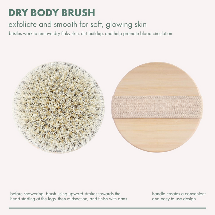 Effektive Trockenbürste für Ganzkörper-Peeling. Verleiht der Haut einen gesunden, glatten Glow & stimuliert die Durchblutung.