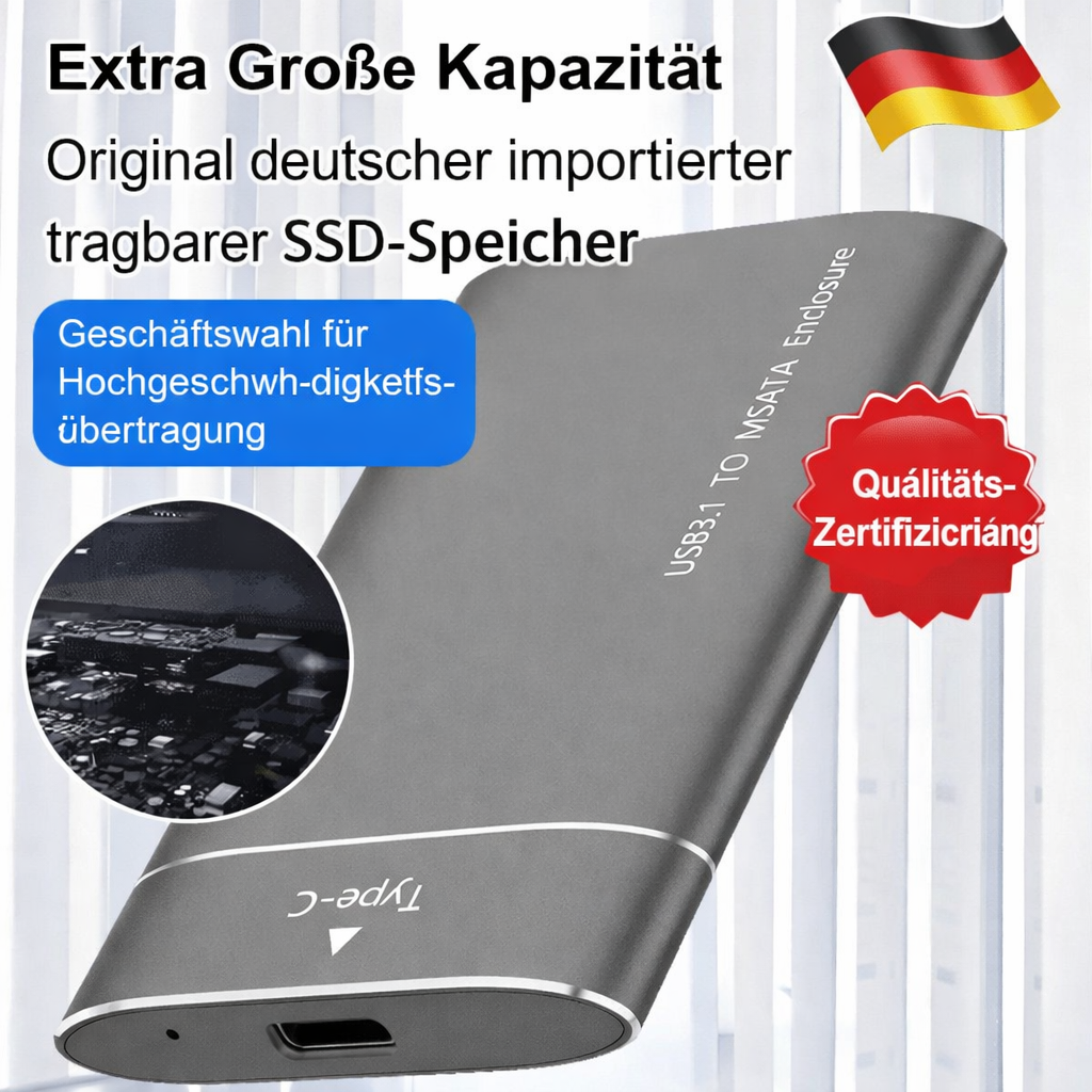 TurboVault USB-C SSD-Gehäuse: Externes M.2 SATA Gehäuse für schnelle Datenübertragung und sichere Speicherung.