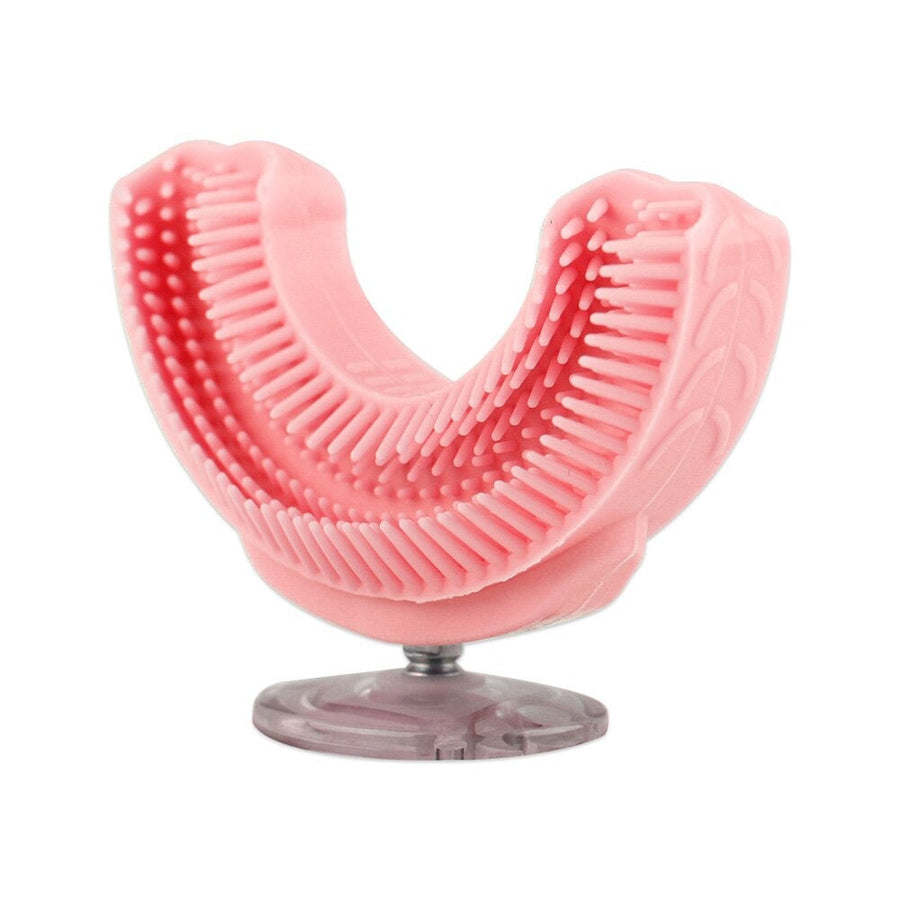Innovative U-förmige Kinderzahnbürste für spielerische und gründliche Zahnpflege von Babys und Kleinkindern.