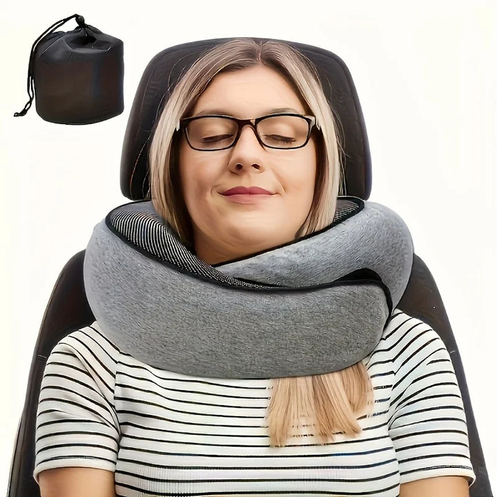 U-förmiges Reise Nackenkissen für ergonomische Unterstützung und Komfort auf Reisen, im Auto, Flugzeug oder Büro.