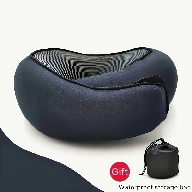 Ergonomisches U-Reisekissen in Navyblau, ultraleicht für komfortable Unterstützung auf allen Reisen und im Büro.