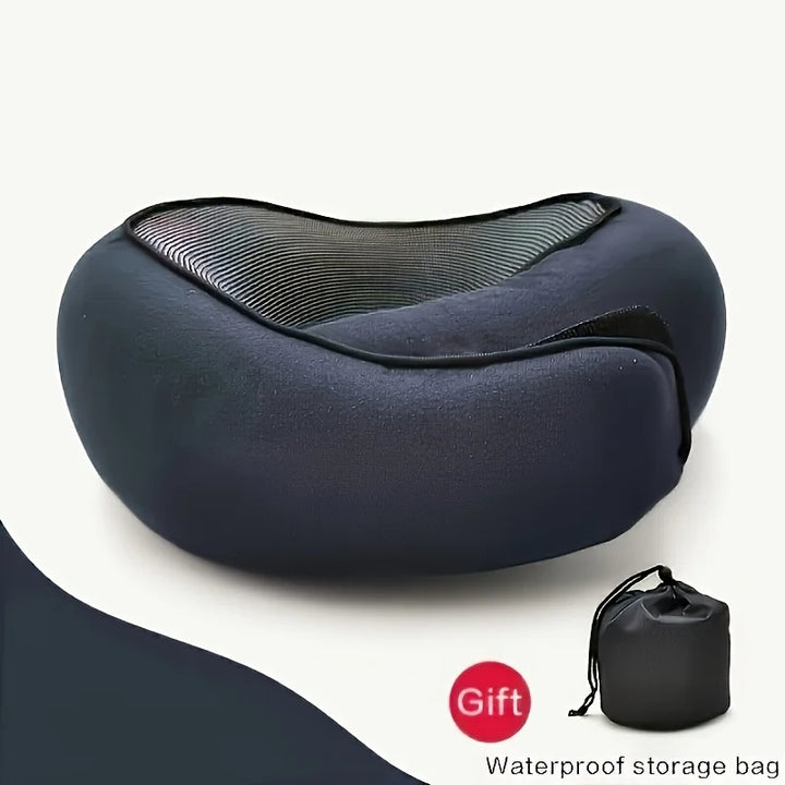 Ergonomisches U-Reisekissen in Navyblau, ultraleicht für komfortable Unterstützung auf allen Reisen und im Büro.