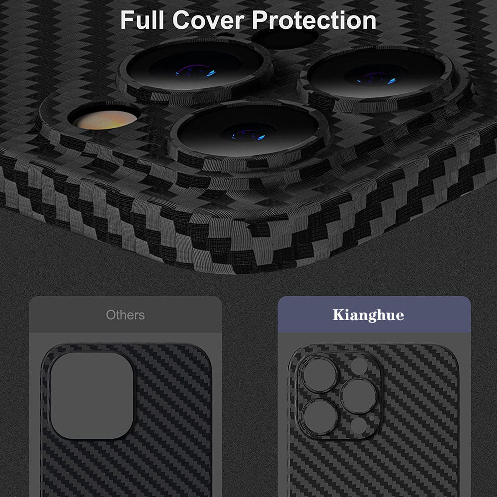 Matt-schwarze, schlanke iPhone Hülle mit strukturierter Oberfläche. Ultra dünne Hartschale für minimalistischen Schutz des Handys.