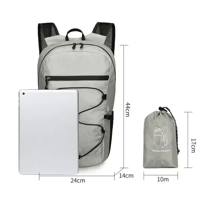 Leichter, wasserdichter 20L Tagesrucksack in Schwarz, perfekt für Sport & Reisen.