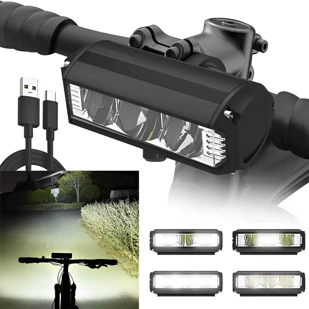 Ultrahelle LED-Fahrradbeleuchtung für sichere Nachtfahrten; wiederaufladbar, wasserdichtes Fahrradzubehör.