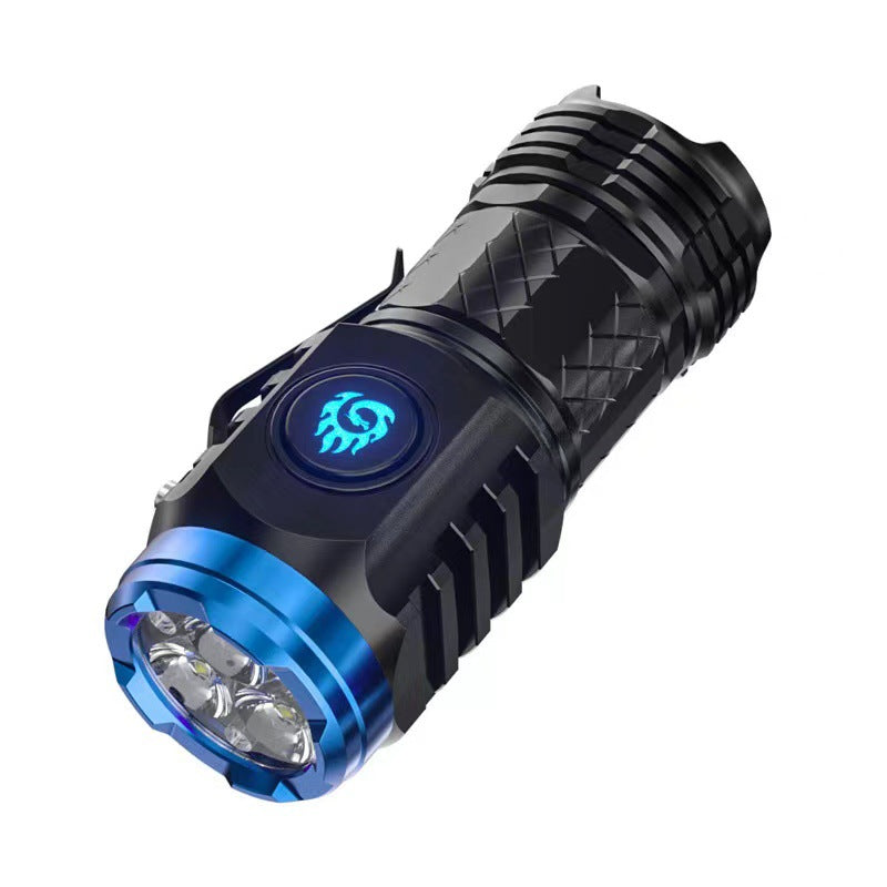 Ultrahelle Mini-LED-Taschenlampe, Typ-C wiederaufladbar, wasserdicht & stoßfest für Outdoor-Einsatz.