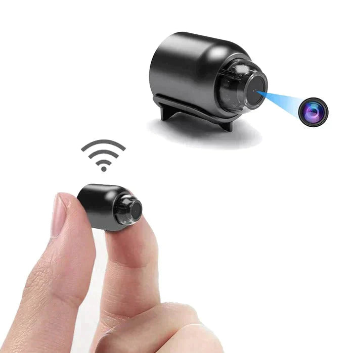 Ultrakleine WLAN-Überwachungskamera mit Full HD und Nachtsicht für diskrete Innenraumüberwachung.