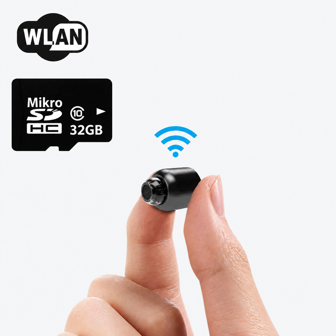 Kleine WLAN-Sicherheitskamera mit Nachtsicht, ideal zur diskreten Fernüberwachung in Ihrem Smart Home.
