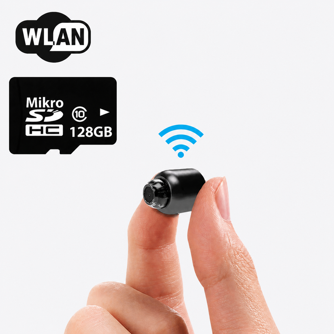 Hochauflösende 1080p Mini-Kamera mit WLAN und Nachtsicht für umfassende Innenraum-Sicherheit.