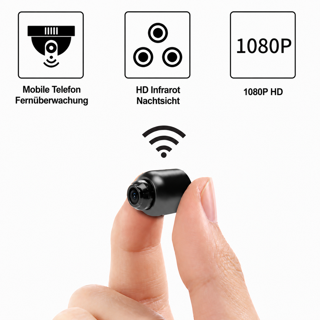 Innenraumkamera mit Nachtsicht und WLAN, perfekt für die Überwachung von Wohnräumen und Büros.