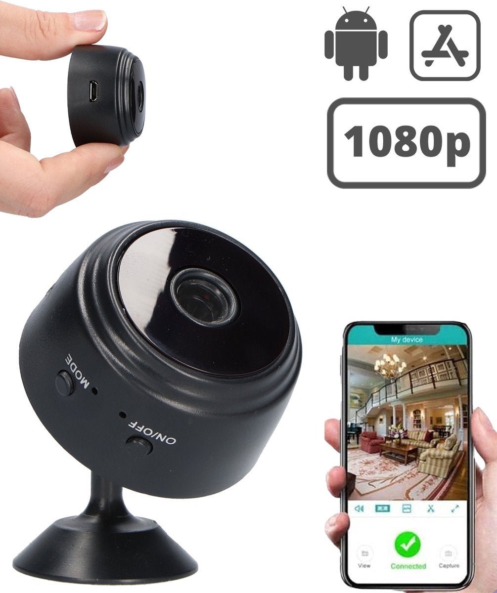 Ultrakompakte 1080p WiFi Kamera für diskrete Heimsicherheit mit WLAN-Funktion und Bewegungserkennung.