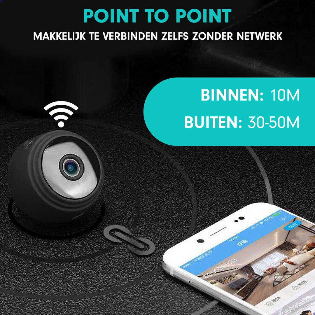 Kompakte Heimsicherheitskamera mit 1080p und WiFi. Diskret für zuverlässige Hausüberwachung.