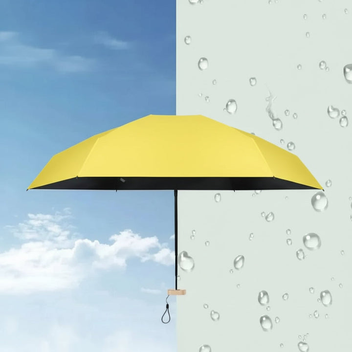 Wasserdichter Mini-Regenschirm. Kompakt, UV-Schutz, ideal für Allwetterschutz unterwegs.