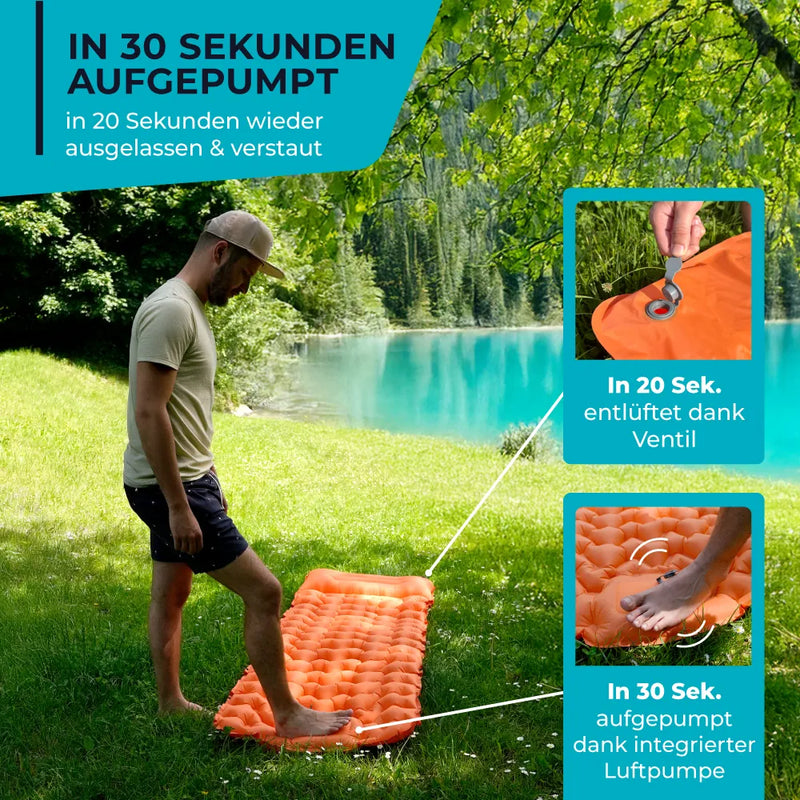 Bequeme Unisex Isomatte für Outdoor-Abenteuer, schnell aufblasbar & ideal für Trekking.