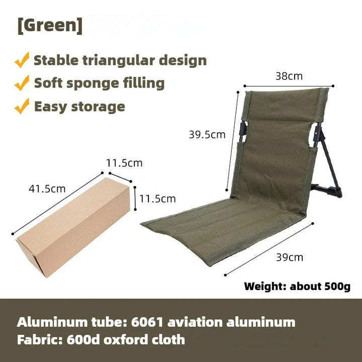 Moderner Aluminium-Campingstuhl, ultraleicht & faltbar, ergonomisch für langen Sitzkomfort.