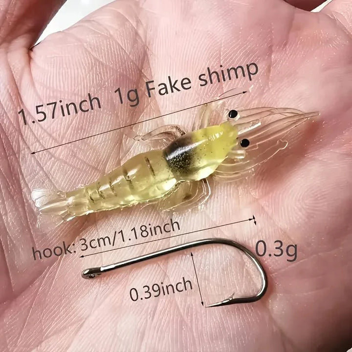 Garnelenköder imitiert lebende Garnele, ideal für Unterwasser-Jagd; erfolgreich beim Fangen von Raubfischen im Süß- & Salzwasser.