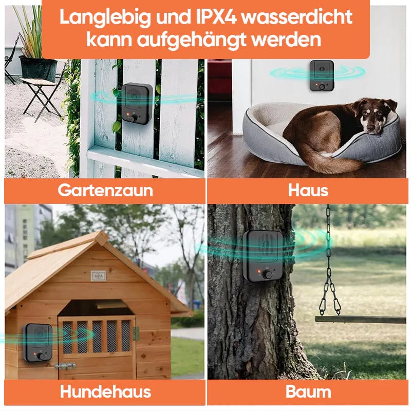Modernes Ultraschall-Bellkontrollgerät, diskret & effektiv für besseres Hundeverhalten.