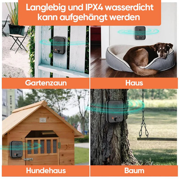 Modernes Ultraschall-Bellkontrollgerät, diskret & effektiv für besseres Hundeverhalten.