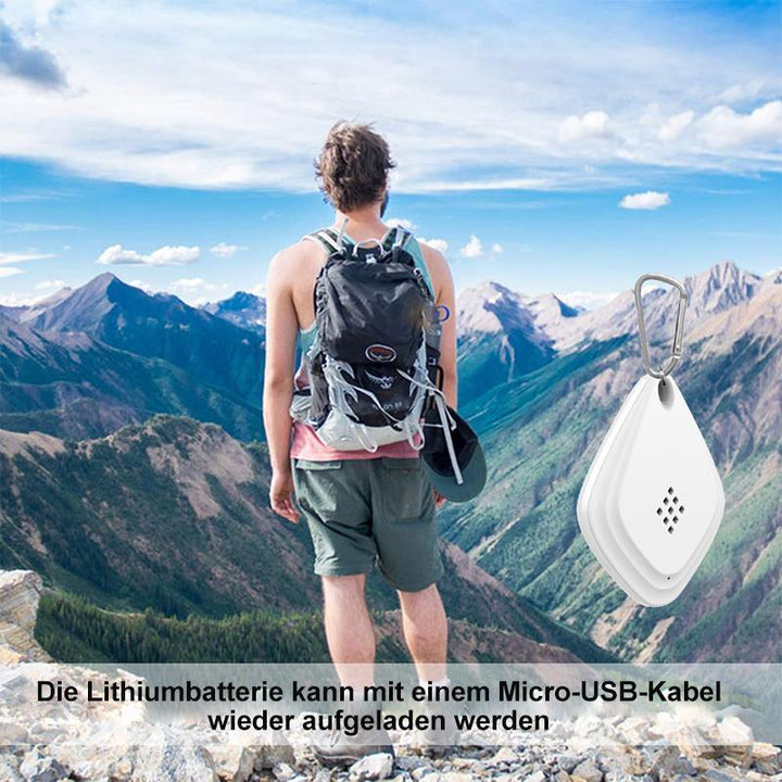 Zeigt das Ultraschallgerät am Halsband eines Hundes. Sicherer Floh- & Zeckenschutz, wiederaufladbar.