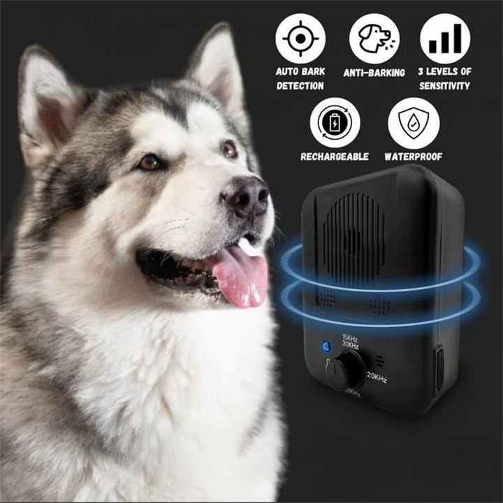 Kompaktes Antibell-Gerät für Hunde mit Ultraschall. Ideal zur Kontrolle von Bellen und für entspannte Haustiere zuhause.