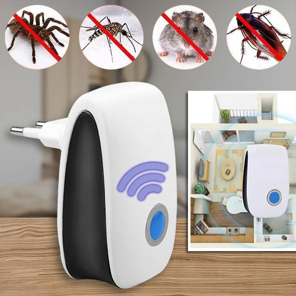 Ultraschall Schädlingsvertreiber, chemiefreier Insektenschutz für Mäuse, Mücken, Ameisen im Innenbereich.