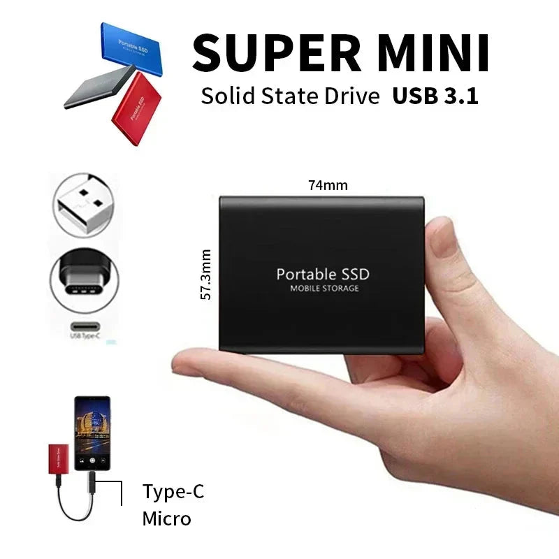 128TB externe Gaming SSD, ultraschnell und robust. Perfekt für Spiele & große Dateien mit USB-C Anschluss.