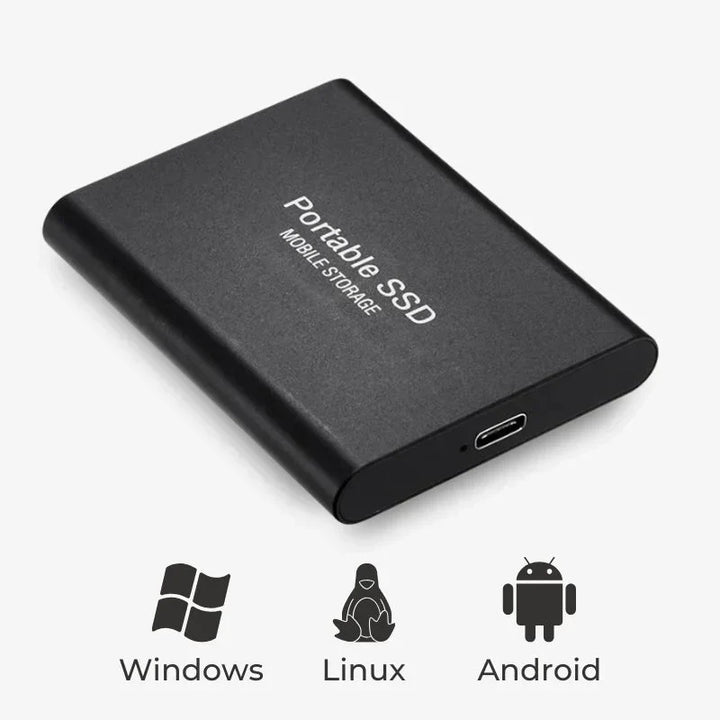 Mobile externe SSD, ideal für Datensicherung & Übertragung. Robustes, tragbares Computerzubehör für digitale Daten.