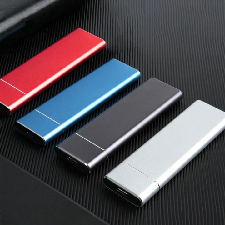 Aluminium Externe Festplatte 2TB SSD, USB 3.1 Typ-C, mobiles Speichermedium für moderne Technik.