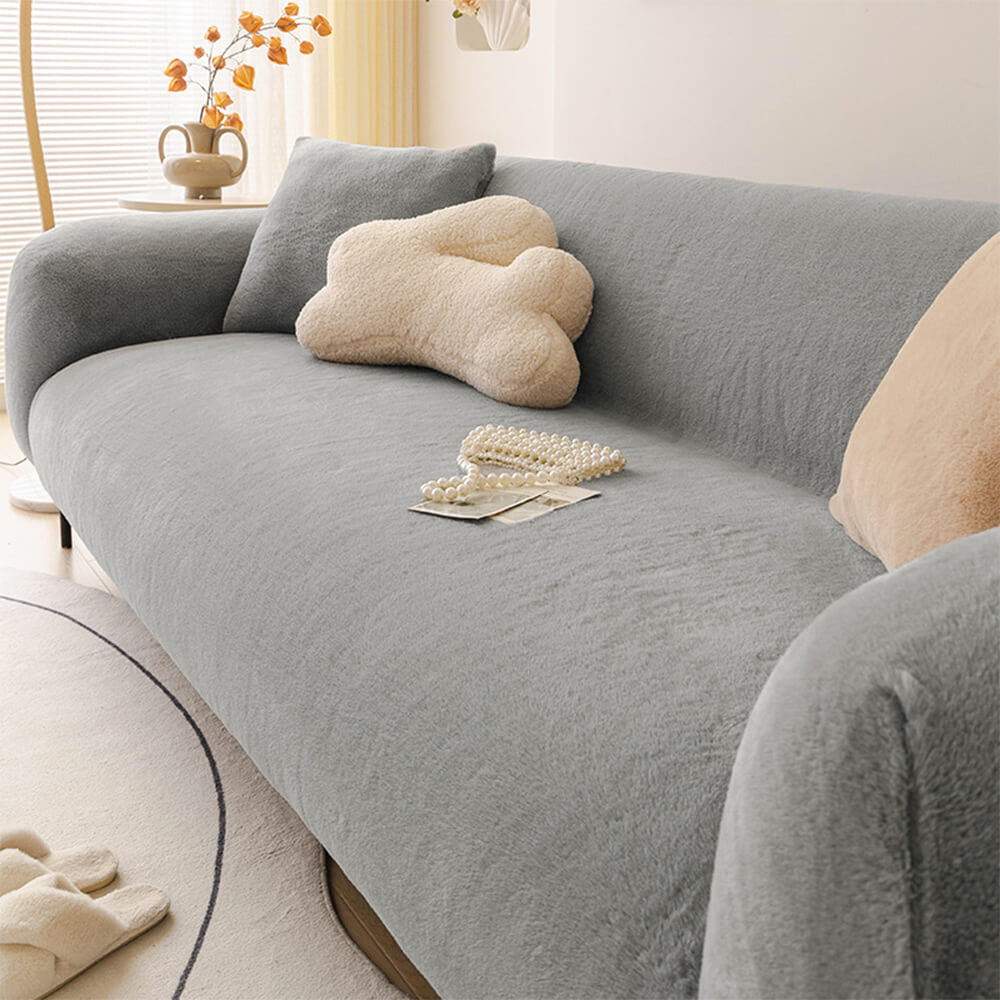 Hochwertiger Plüsch-Sofabezug. Ultraweicher Stretch-Überzug für Sofa. Schützt & verschönert Ihr Wohnzimmer.