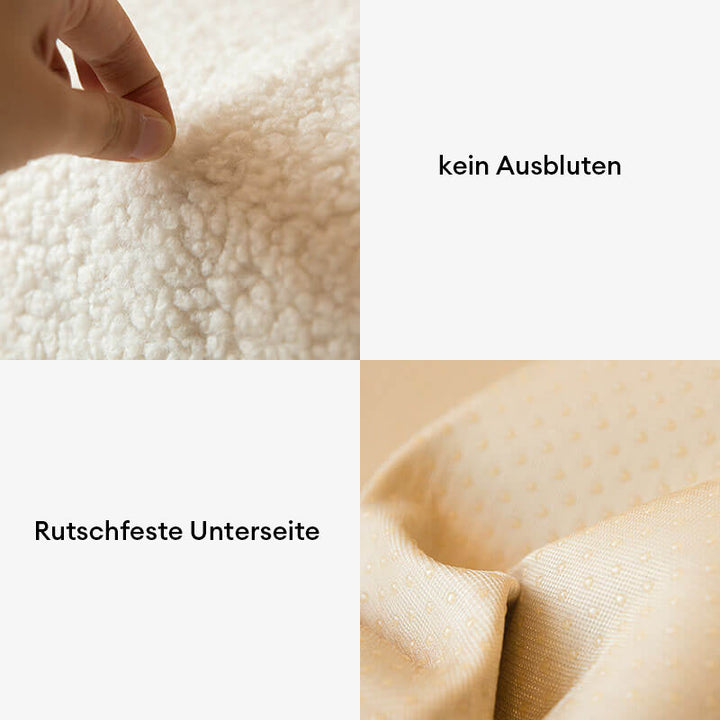 Rutschfester Sofabezug aus Teddyfleece, ideal für Familien mit Haustieren, bietet Wärme & Komfort.