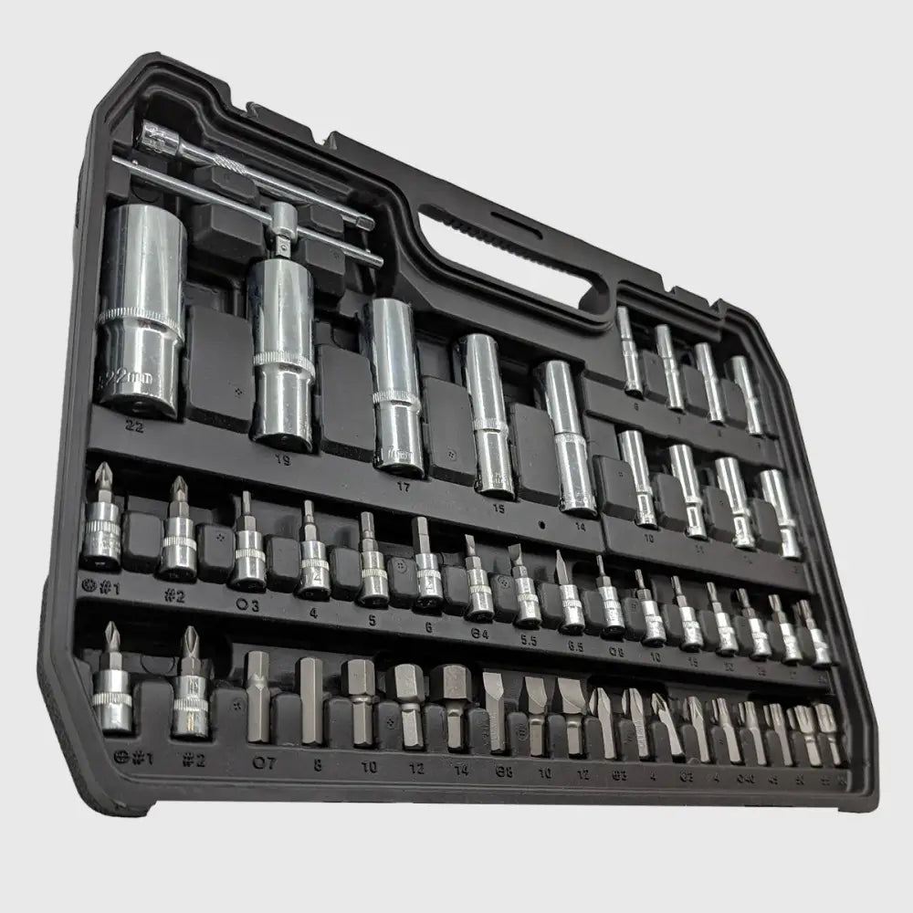 Umfassendes 108-teiliges Chrom-Vanadium Ratschen-Schlüsselset für Werkstatt & Heimwerker Reparaturen.