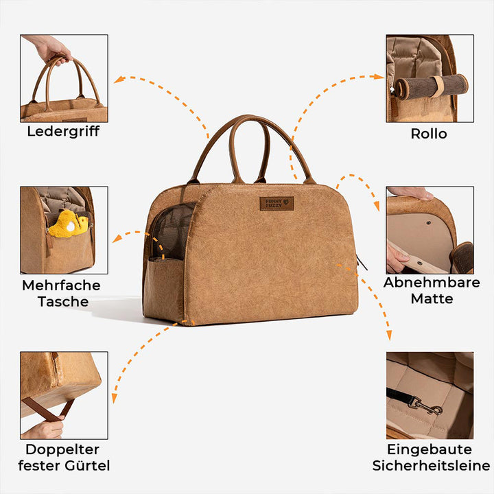 Robuste Hundetasche, umweltfreundlich, mit Tragegriff & Schultergurt.