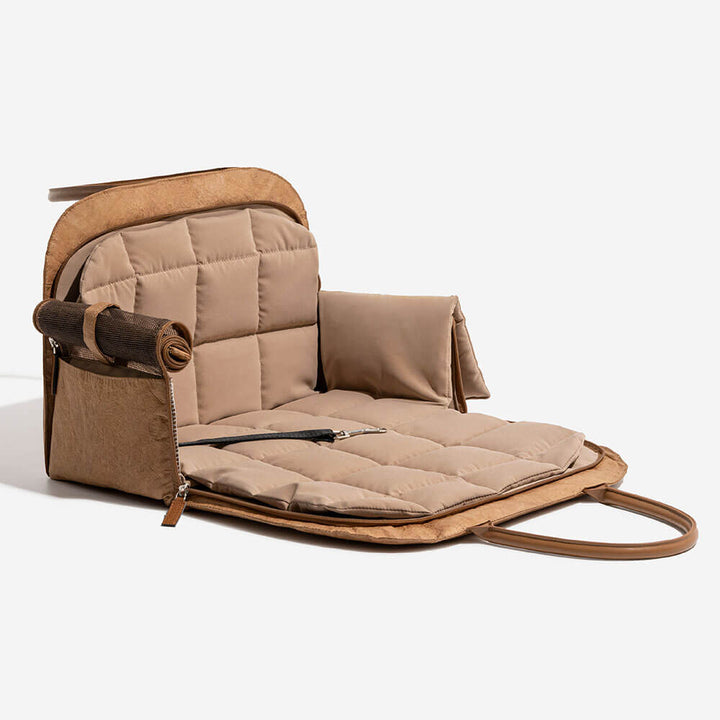 Bequemer Tiercarrier aus nachhaltigen Materialien, mit weichem Kissen.