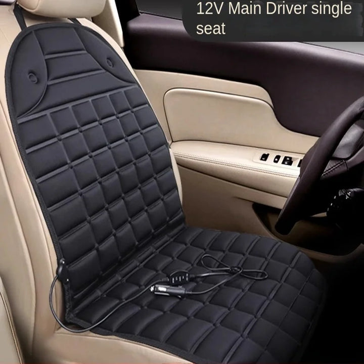 Unisex 12V Auto-Sitzheizung, warme Heizauflage für Winterfahrten, grau/schwarz. Komfortables Autozubehör.