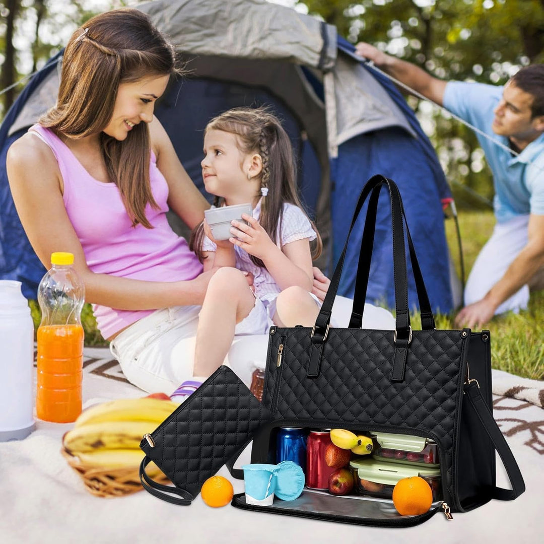 Vielseitige Unisex 2-in-1 isolierte Laptoptasche & Lunchtasche. Perfekt für Büro, Reisen & frische Mahlzeiten.