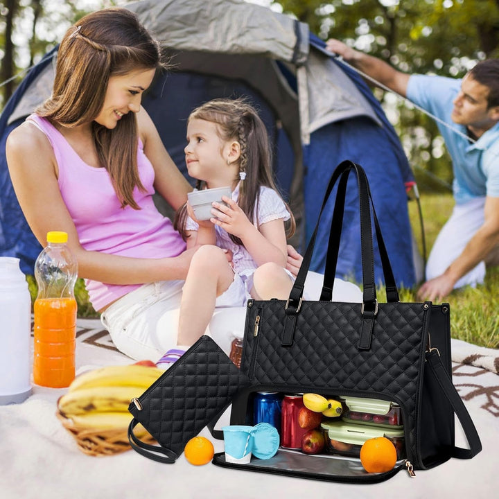 Vielseitige Unisex 2-in-1 isolierte Laptoptasche & Lunchtasche. Perfekt für Büro, Reisen & frische Mahlzeiten.