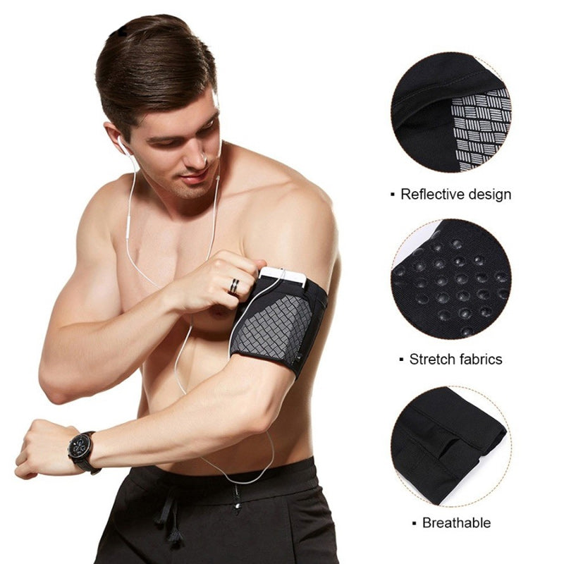 Dehnbares Sportarmband & Handyhülle für sicheren Transport von Smartphone, Geld und Schlüsseln beim Fitness.